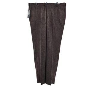 Bespoke StudioSuits Mens Brown Tweed Dress Pants Trousers Size 38 Quiet Luxury
